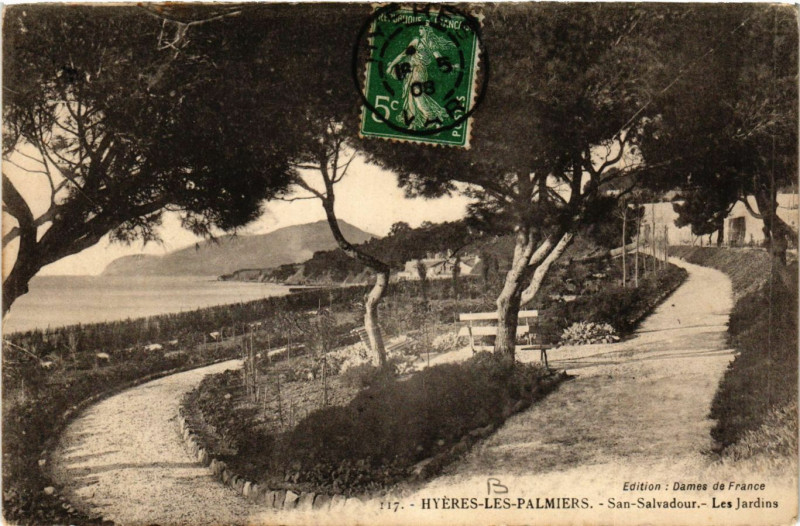 Carte postale ancienne Hyeres-les-Palmiers San Salvadour-Les Jardins à Hyères