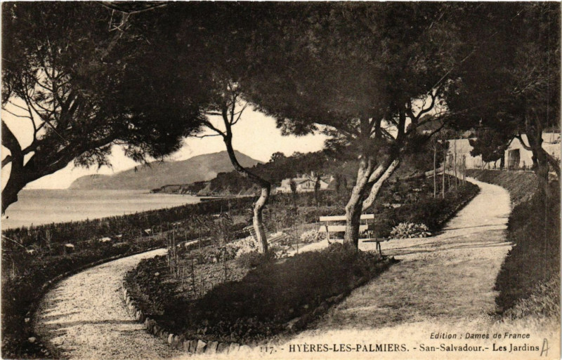 Carte postale ancienne Hyeres-les-Palmiers San Salvadour-Les Jardins à Hyères