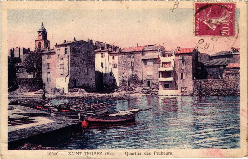 Carte postale ancienne Saint-Tropez Quartier des Pécheurs à Saint-Tropez