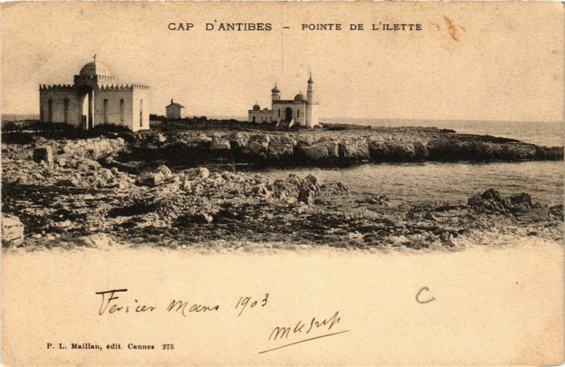 Carte postale ancienne Antibes - Cap d'Antibes - Pointe de l'Ilette à Antibes