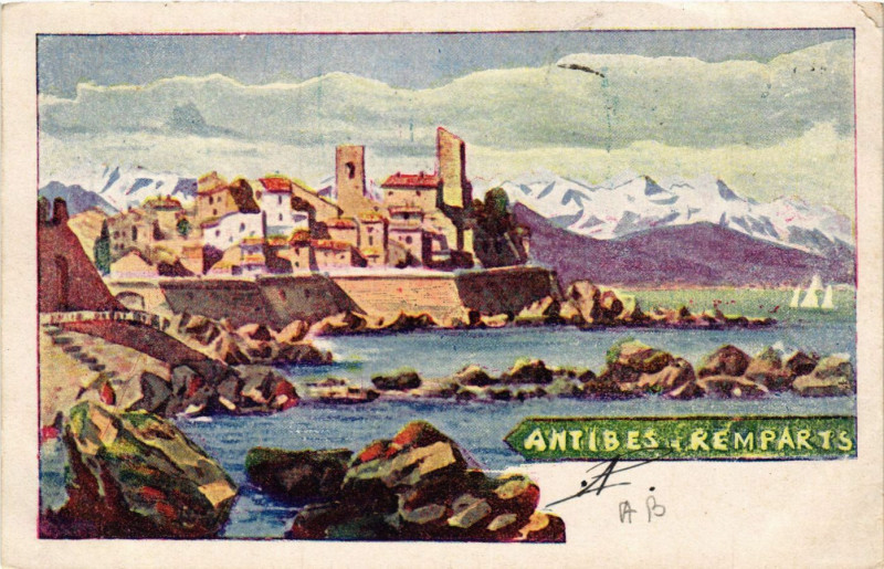 Carte postale ancienne Antibes - Remparts à Antibes