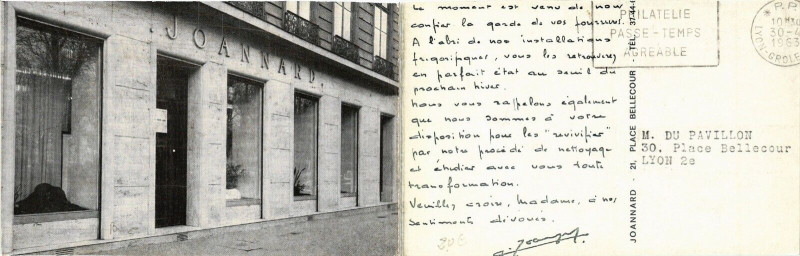 Carte postale ancienne Lyon Joannard 21 Place Belecour. à Lyon