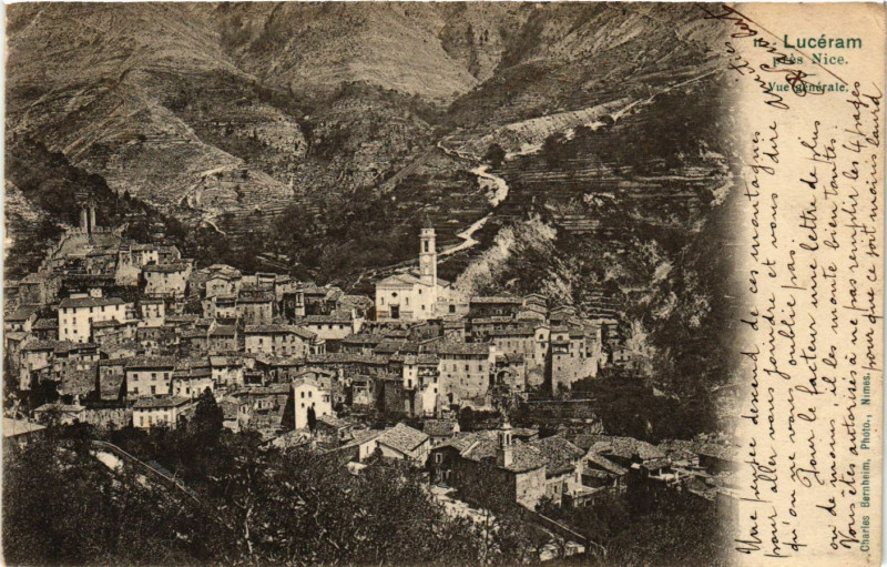 Carte postale ancienne Luceram Vue générale - prés Nice à Lucéram