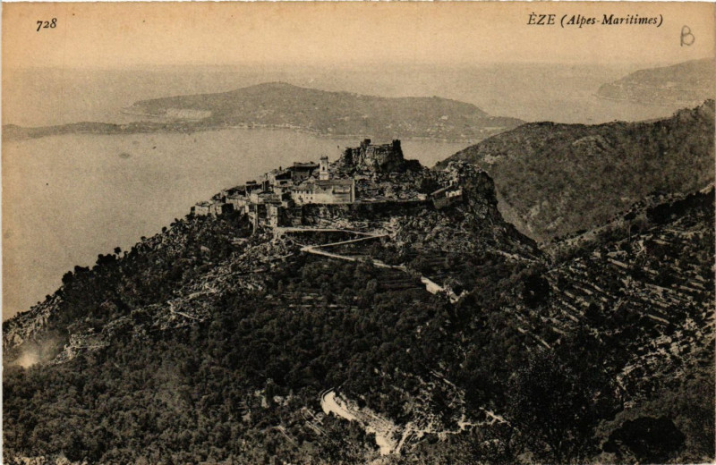 Carte postale ancienne Eze Vue à Èze