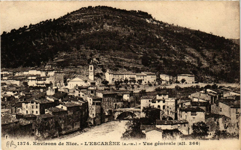 Carte postale ancienne L'Escarene - Vue générale - Env. de Nice à L'Escarène
