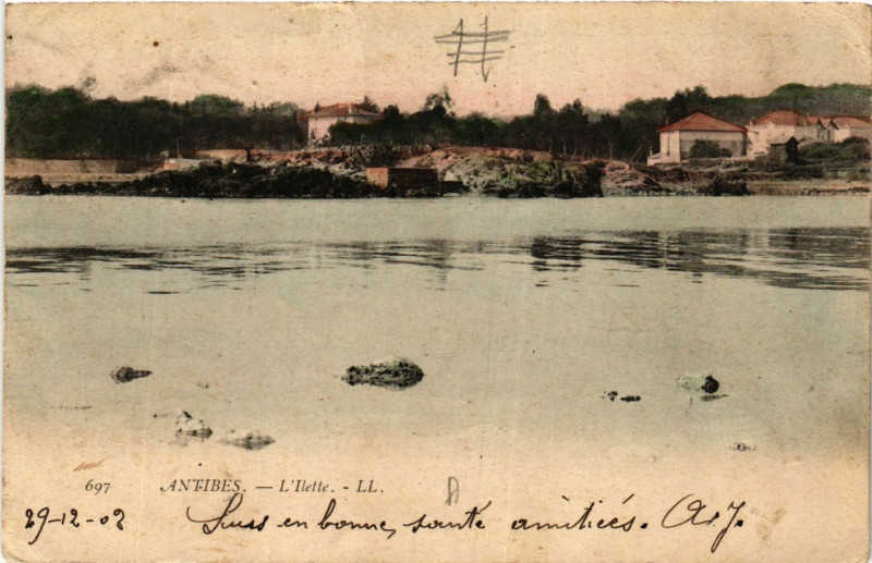 Carte postale ancienne Antibes - L'Ilette à Antibes