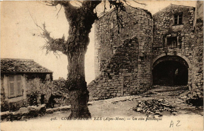 Carte postale ancienne Eze Un coin pittoresque à Èze