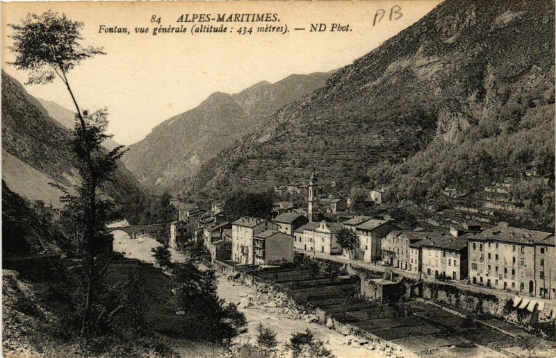 Carte postale ancienne Fontan - Vue générale à Fontan