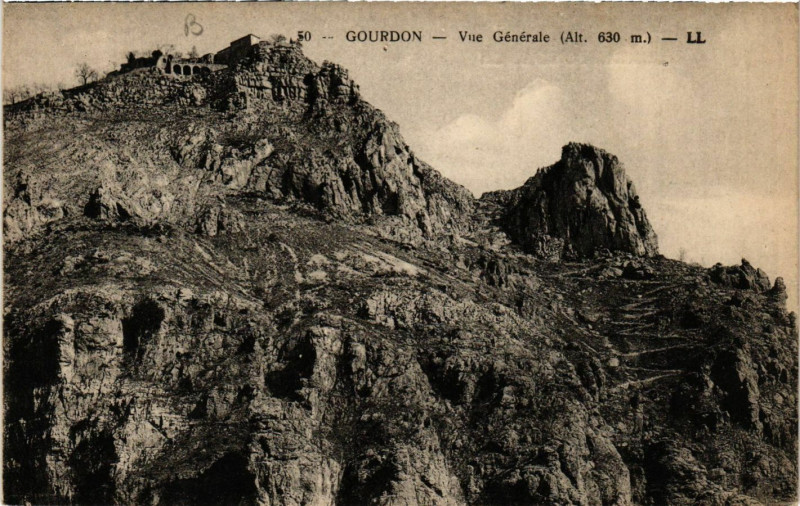 Carte postale ancienne Gourdon - Vue générale à Gourdon