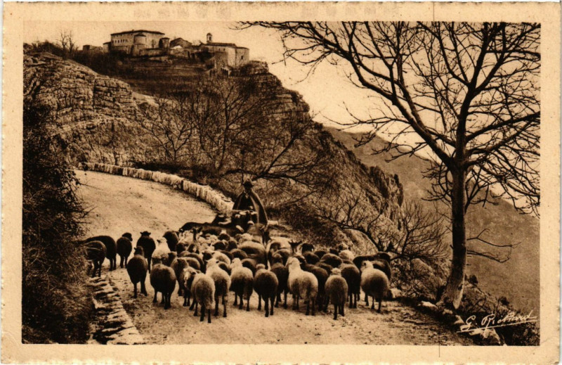 Carte postale ancienne Gourdon - Scene à Gourdon