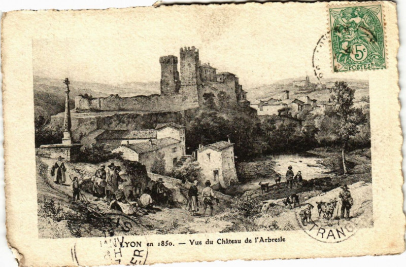 Carte postale ancienne Lyon Vue du Chateau de l'Arbresle à Lyon