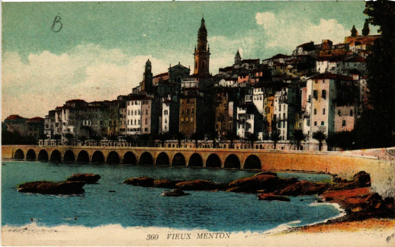 Carte postale ancienne Menton - Vieux Menton à Menton