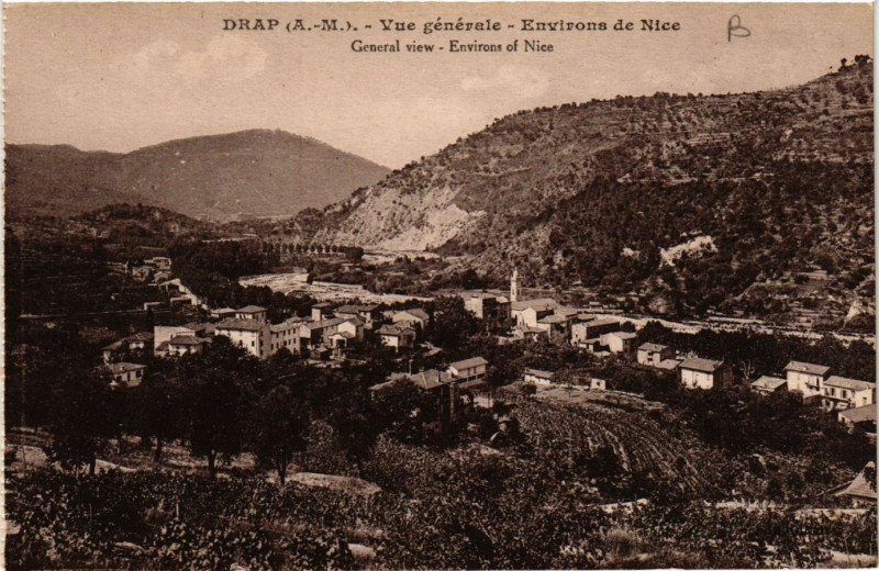 Carte postale ancienne Drap - Vue générale - Env. de Nice à Drap