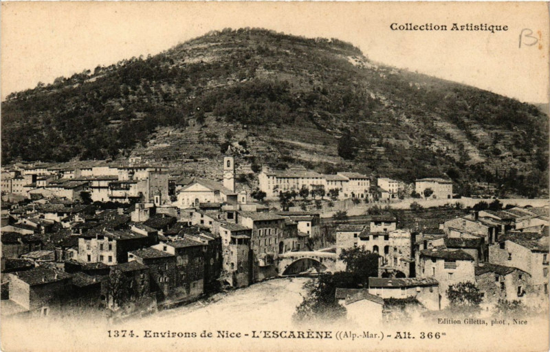 Carte postale ancienne L'Escarene - Vue générale - Env. de Nice à L'Escarène