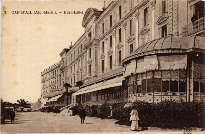 Carte postale ancienne Cap-d'Ail - Eden-Hotel à Cap-d'Ail
