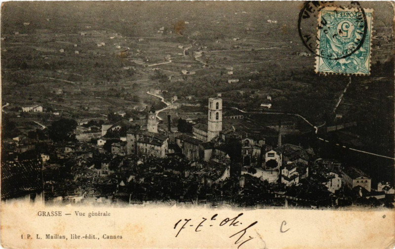 Carte postale ancienne Grasse - Vue générale à Grasse