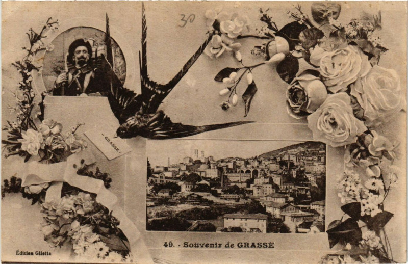 Carte postale ancienne Grasse - Scenes - Souvenir de Grasse à Grasse
