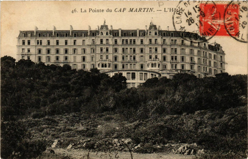 Carte postale ancienne Cap-Martin - La Pointe du Cap-Martin - L'Hotel
