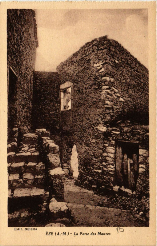 Carte postale ancienne Eze La Porte des Maures à Èze
