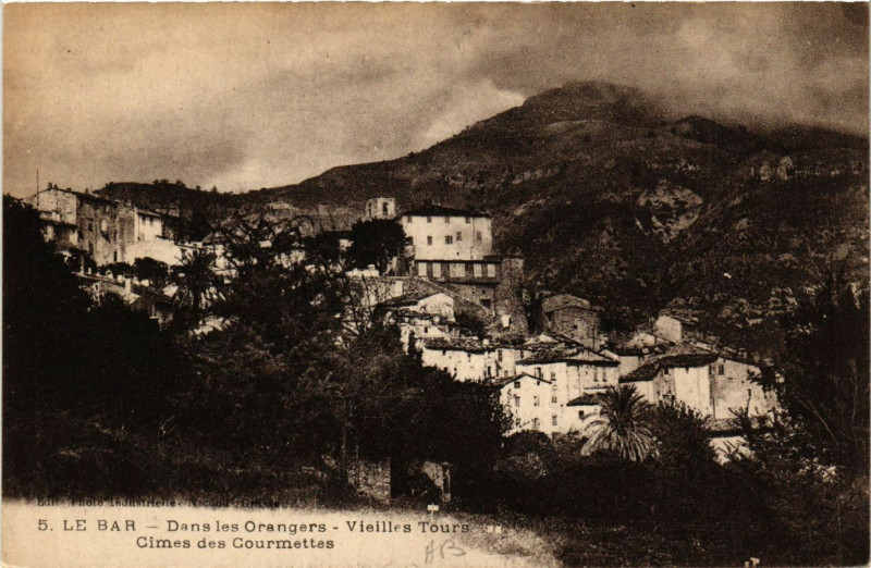 Carte postale ancienne Le Bar - Dans les Orangers - Vieilles Tours - Cimes des Courmettes