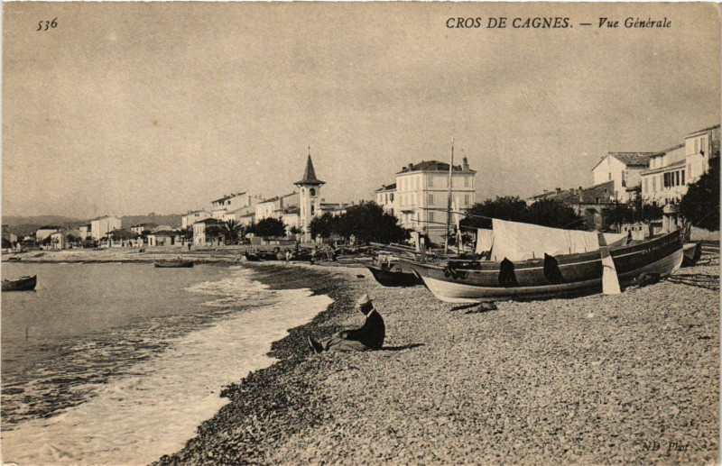 Carte postale ancienne Cros-de-Cagnes - Vue générale