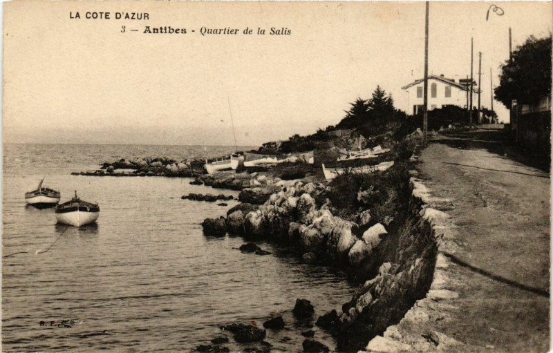 Carte postale ancienne Antibes - Quartier de la Salis à Antibes