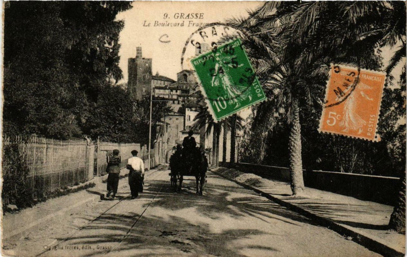 Carte postale ancienne Grasse Le Boulevard Fragonard à Grasse