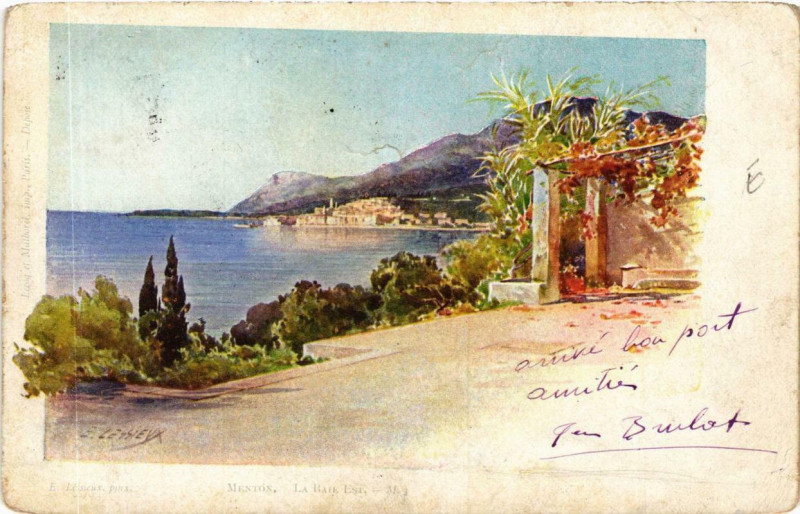 Carte postale ancienne Menton La Baie est à Menton