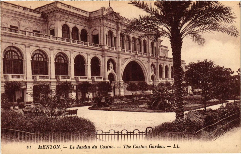 Carte postale ancienne Menton Le Jardin du Casino à Menton