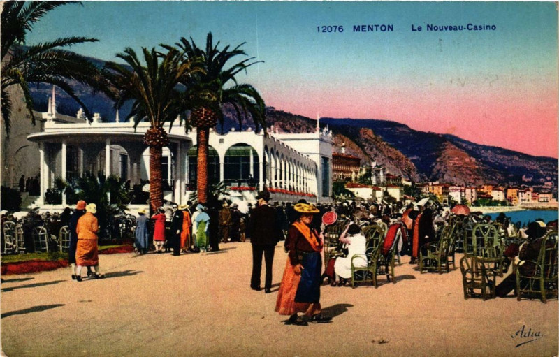 Carte postale ancienne Menton Le Nouveau-Casino à Menton