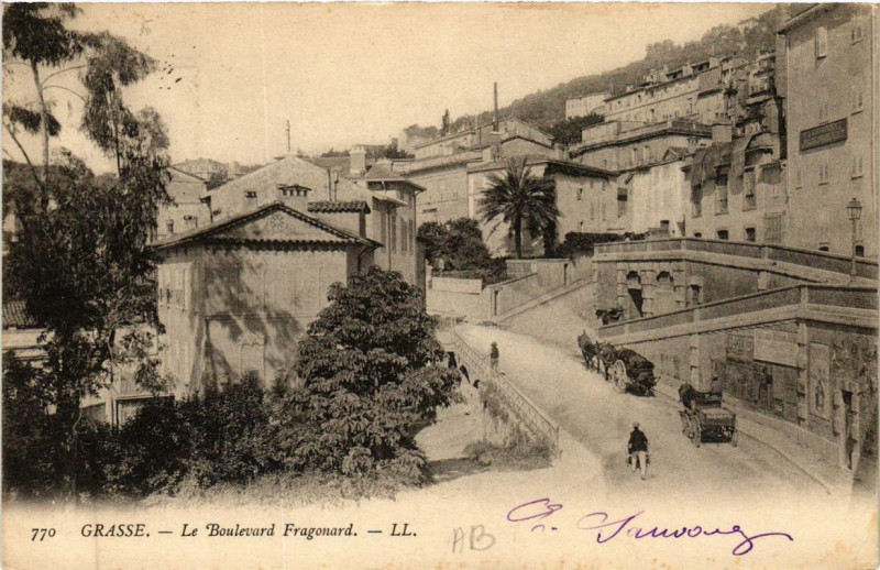 Carte postale ancienne Grasse Le Boulevard Fragonard à Grasse