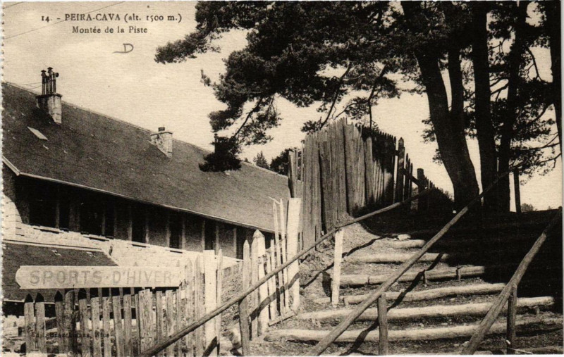 Carte postale ancienne Peira-Cava Montée de la Piste