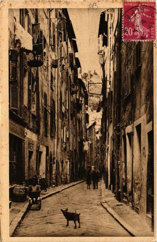 Carte postale ancienne La Douce France - coté d'Azur Menton Rue des Logettes à Menton