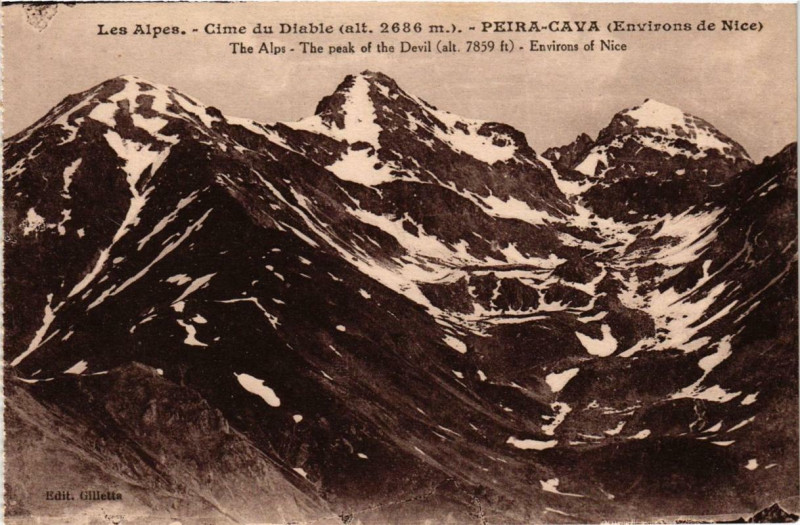 Carte postale ancienne Les Alpes - Cime du Diable - Peira-Cava
