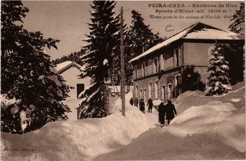 Carte postale ancienne Peira-Cava Env. de Nice - Sports d'Hiver à Nice
