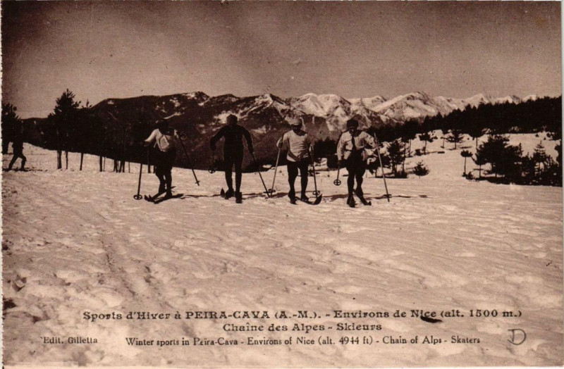 Carte postale ancienne Sports d'Hiver a Peira-Cava Env. de Nice à Nice