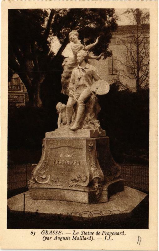 Carte postale ancienne Grasse La Statue de Fragonard à Grasse