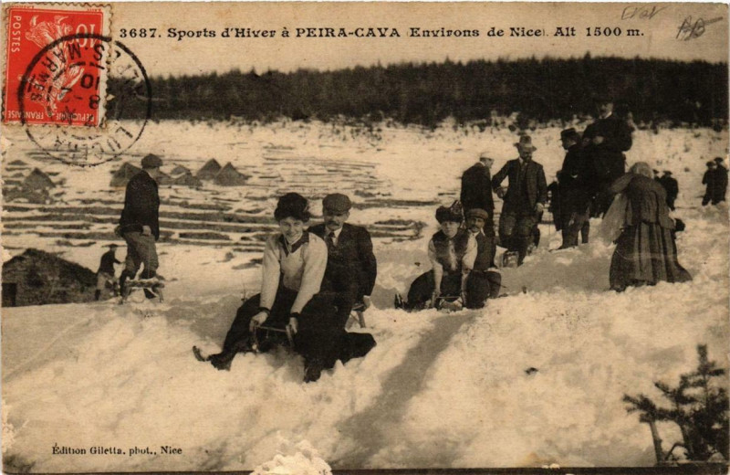Carte postale ancienne Sports d'Hiver a Peira-Cava Env. de Nice à Nice