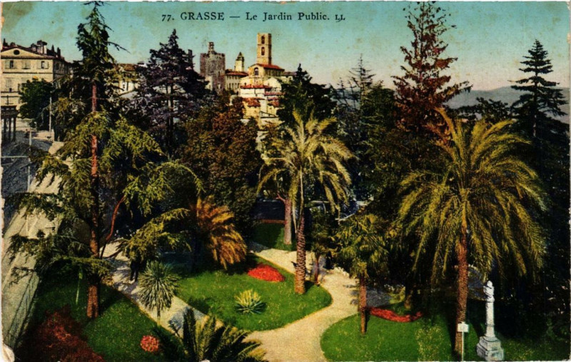 Carte postale ancienne Grasse Le Jardin Public à Grasse
