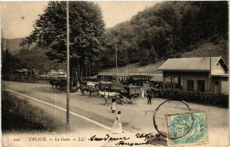 Carte postale ancienne Uriage - La Gare