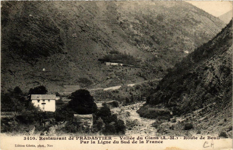 Carte postale ancienne Restaurant de Pradastier - Vallée du Cians