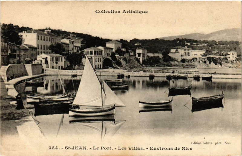 Carte postale ancienne Env. de Nice St-Jean - Le Port, Les Villas à Nice