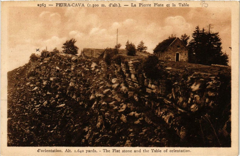 Carte postale ancienne Peira-Cava La Pierre Plate et la Table