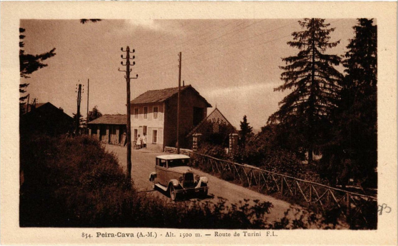 Carte postale ancienne Peira-Cava Route de Turini
