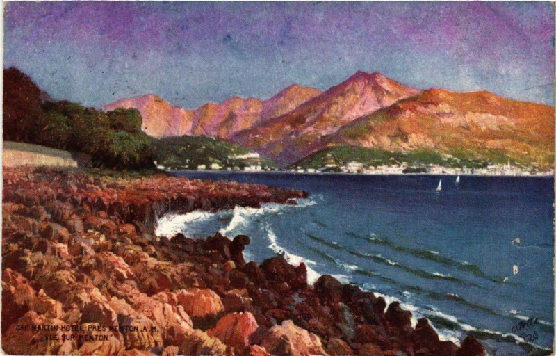 Carte postale ancienne Menton Cap-Martin Hotel à Menton