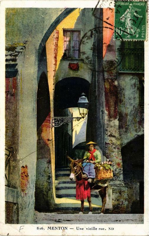 Carte postale ancienne Menton Une Vieille rue à Menton