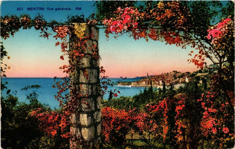 Carte postale ancienne Menton Vue générale à Menton