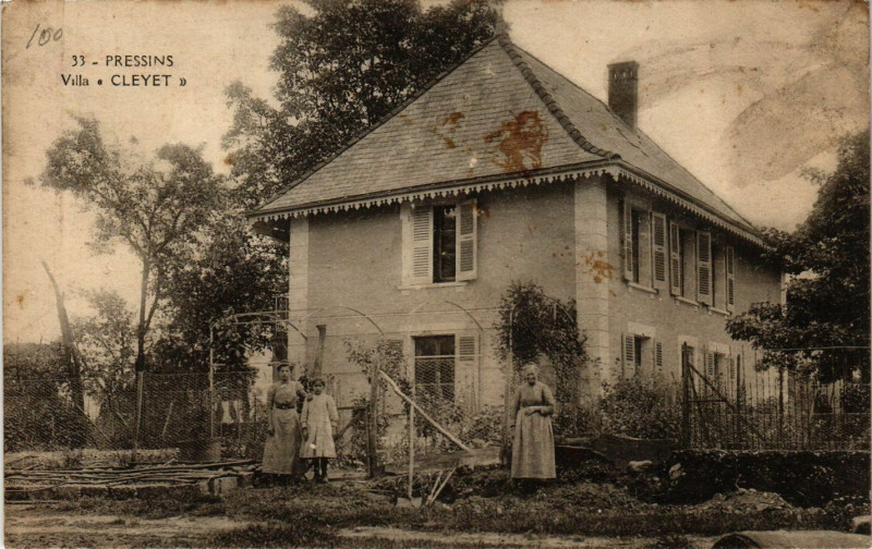 Carte postale ancienne Pressins - Villa Cleyet à Pressins