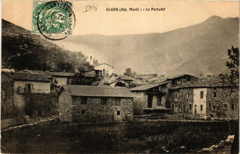 Carte postale ancienne Clans - Le Portalet à Clans