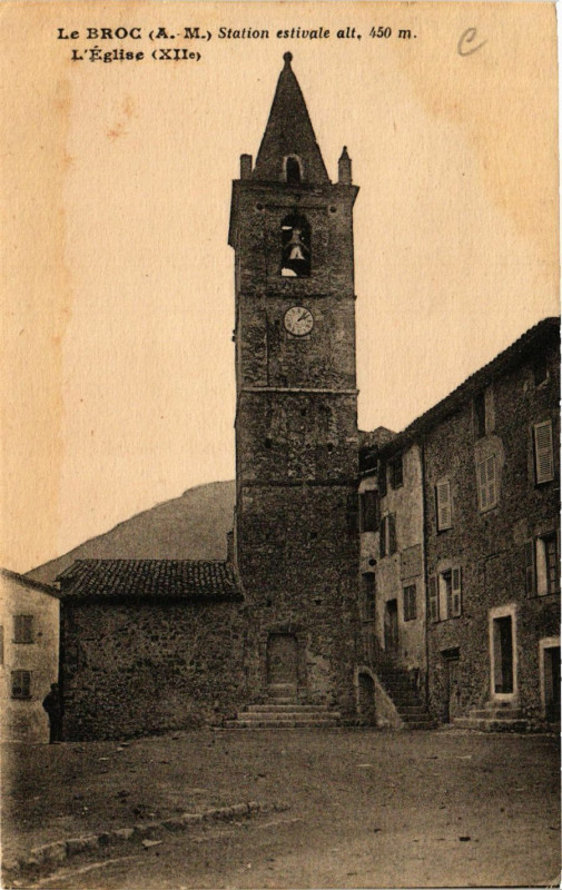 Carte postale ancienne Le Broc - Eglise au Broc